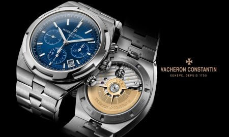 Vacheron Constantin Geneve blue and metallic grey watch