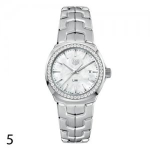 Valentine's Day Gift Ideas for Her TAG Heuer Link Ladies Watch monochromatic metallic grey watch