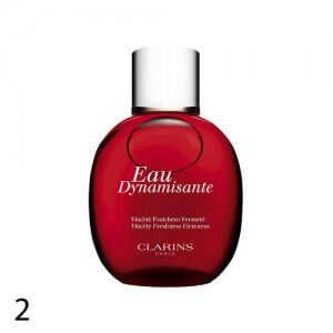 Clarins Eau Dynamisante fragrance red bottle