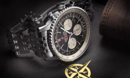 Breitling Navitimer Collection metallic grey and black watch