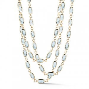 Blue topaz and yellow gold gaia necklace from A & Furst Jewelry at Kirk Freeport in Grand Cayman