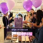 Urban Decay Launch event makeup Junkies display and samples