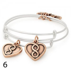Alex and Ani Mother Daughter Infinity Heart Set of 2 rose gold heart charm