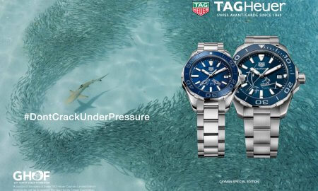TAG Heuer metallic Grey and Blue watch