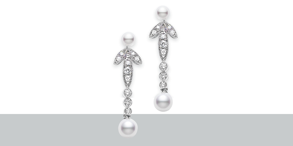 Kirk Freeport 50th Anniversary Sweepstakes pearl and diamond earrings