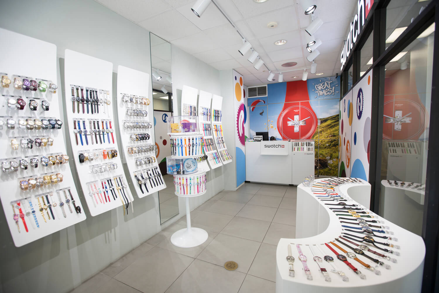 Swatch Watches and Jewelry store interior in Cayman Islands