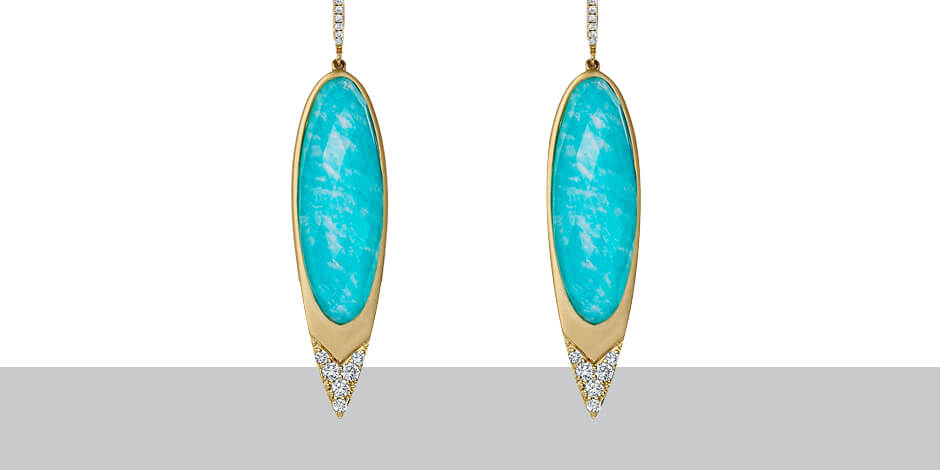 Kirk Freeport 50th Anniversary Sweepstakes bright blue earrings 